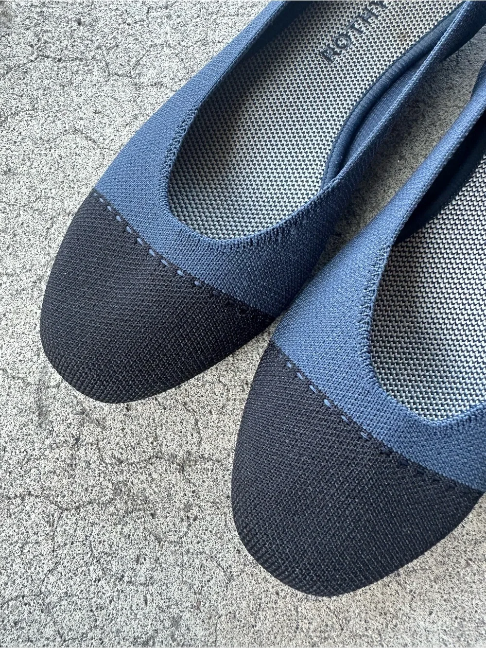 Rothy’s Square Highland Cap Toe Knit Ballet Flats
